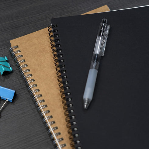 1 Pack College Ruled Notebook, Soft black Cover Spiral Notebook, Memo Notepad Sketchbook, Students Office Business Diary Spiral Book Journal,100 P...