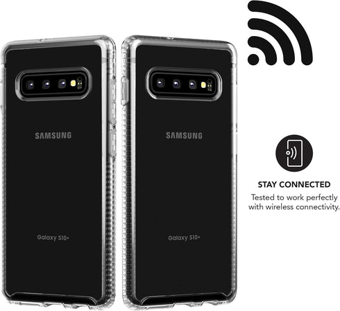 tech21 Protective Samsung Galaxy S10 Plus Case Ultra Thin Back Cover with BulletShield Protection - Pure Clear - Transparent...