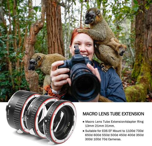 Macro Lens Tube Extension?Fast Auto Focus Macro Lens Tube Extension Adapter Ring 13mm 21mm 31mm Suitable for EOS EF Mount to 1100d 700d 650d 600d ...
