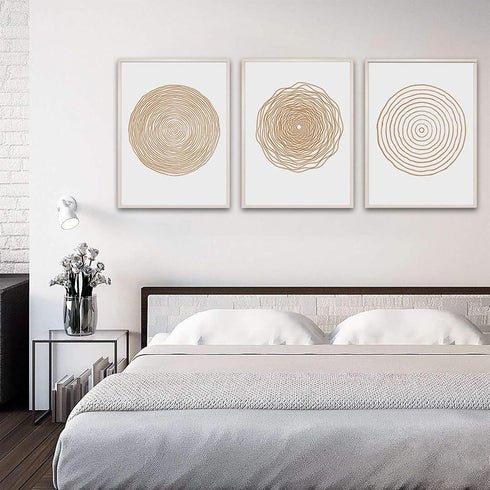 Mid Century Modern Wall Art - Boho Canvas Print - Midcentury Modern Wall Art- Abstract Geometric Canvas Wall Art Set - Scandinavian Canvas Paintin...