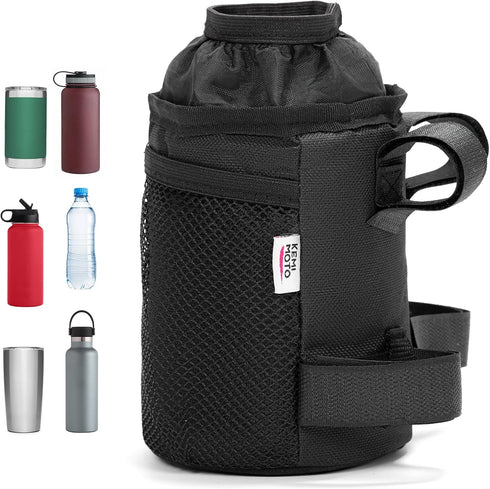 KEMIMOTO Bike Cup Holder, Bicycle Water Bottle Holder for Handlebar, Drink Holder with Mesh Pockets Hold 12-32oz Bottle, Fit for Mountain Bike Roa...