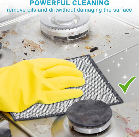 10 Pcs New UpgradeTriple-Layer Non Scratch Wire Dishcloth,Wire Dishwashing Rag,Kitchen Cleaning DishRags,Powerful Multipurpose Wire Miracle Cleani...