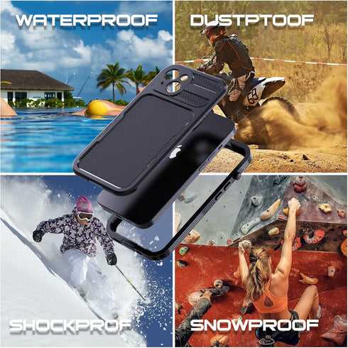 Magnetic for iPhone 14 Plus Waterproof Case Compatible with Mag-Safe Charging,Built-in Screen Protector Military Grade Drop Tested Rugged Shockpro...