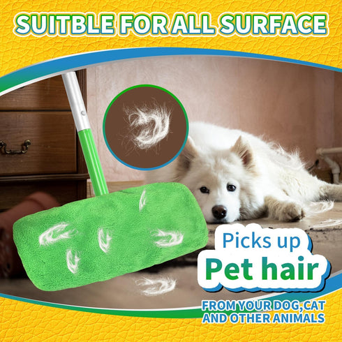 Reusable 100% Chenille Mop Pads Compatible with Swiffer Sweeper Mop, Wet and Dry Flat mop Cover, 3 Pack Washable Swiffer Pads for Surface/Hardwood...