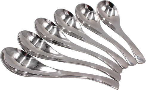 Set of 6-6.5 x1.8 Inches Functional Heavy-Weight Stainless Steel Soup Spoons Table Spoons with Modern Look Excellent Shape (6)...