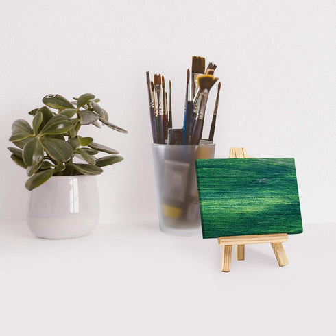 FIXSMITH 3x4 Inch Mini Stretched Canvas Easel Set- Bulk Pack of 12,Set Contains 12 Mini Rectangle Canvases &12 Mini Easels,Small White Art Canvase...