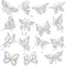 32PCS Butterfly Window Clings - Anti-Collision Window Decals to Save Birds from Window Collisions,Non Adhesive Prismatic Vinyl Window Clings, Rain...