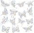 32PCS Butterfly Window Clings - Anti-Collision Window Decals to Save Birds from Window Collisions,Non Adhesive Prismatic Vinyl Window Clings, Rain...