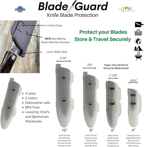 Blade Guard Knife Blade Protection Cover, Secure Fit Sheath for Storage or Transport – Chef’s Kitchens, Travel & Outdoor Use, Dishwasher Safe BPA-...