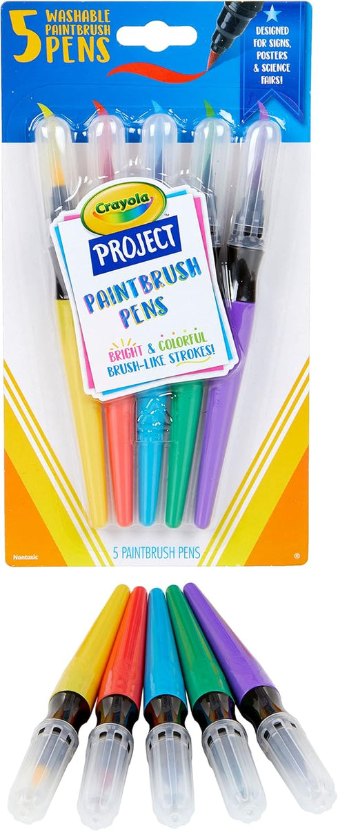 Crayola Washable No Drip Paint Brush Pens, Paint Set for Kids, 5 ct...