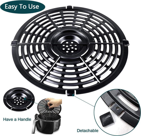 Air Fryer Replacement Grill Pan For Power Dash Chefman 5QT Air Fryers Crisper Plate,Air fryer Grill Plate,Non-Stick Fry Coating Pan,Dishwasher Saf...