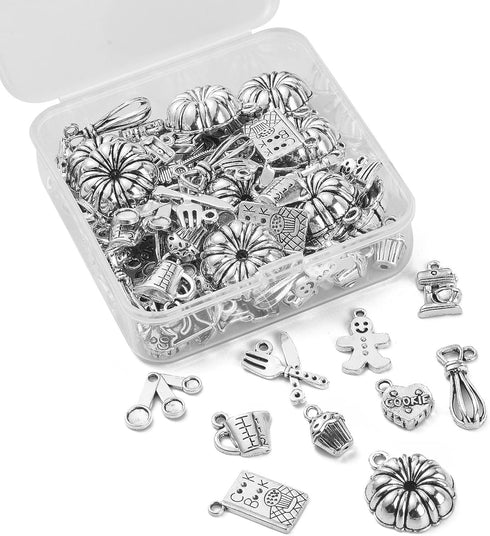 DanLingJewelry 100Pcs 10 Styles Baking Charms Cupcake Bakery Coffee Egg Beater Cookies Charms for DIY Jewelry Making...