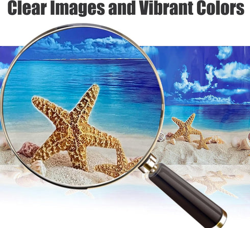 Fish Aquarium Background Poster Beach Fish Backdrop for Aquarium 10 20 Gallon Tank Wallpaper Fish Tank Background Double Sides Fish Tank Stickers...