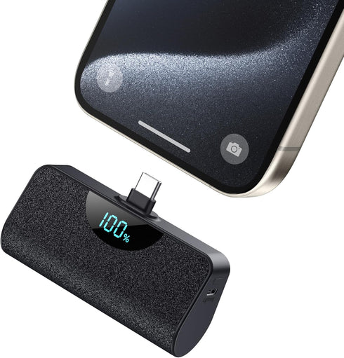 Mini Portable Charger for iPhone 15, Upgraded 5200mAh USB C Power Bank, LCD Display Battery Pack Android Charger Compatible with iPhone 15/15 Plus...