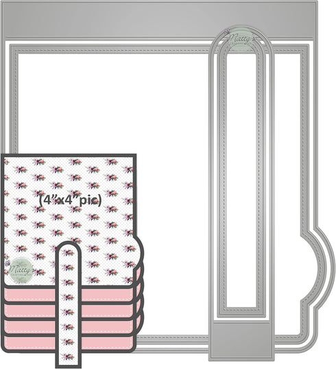 Matty’s Crafting Joy Square Waterfall Flap Die Cut Set of 4, Nesting Metal Cutting Dies for Scrapbook Albums and Journals, Paper Crafting, Scrapbo...