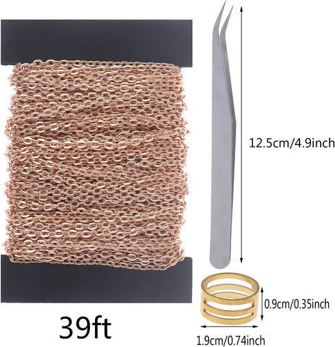 LOCOLO 39 Feet Necklace Chains Stainless Steel DIY Link Chain Necklaces with 30Pcs Lobster Clasps, and 100Pcs Jump Rings for Jewelry Making...