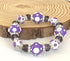 Linpeng Purple Glass Beads Polka Dots Bracelet, One Size...