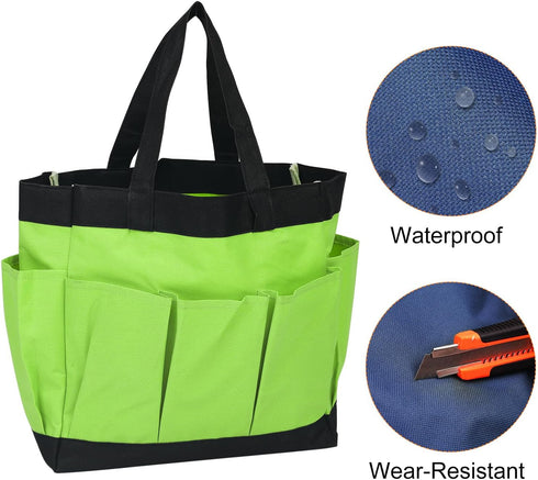 Garden Tool Bag 11.2" x 5" x 11" Large Oxford Waterproof with Pockets Garden Tote Bag Gardening Plant Tool Organizer Storage Carrier Store for Out...