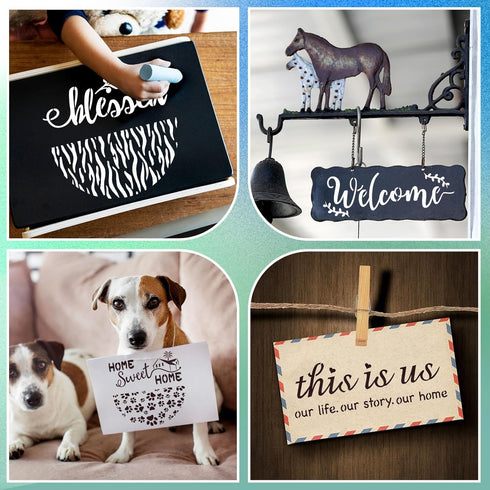 20 Pcs Welcome Stencils for Painting on Wood 11.81 x 5.91'' Large Welcome Letters Stencils Half Round Stencils for Wood Sign Plastic Word Farmhous...