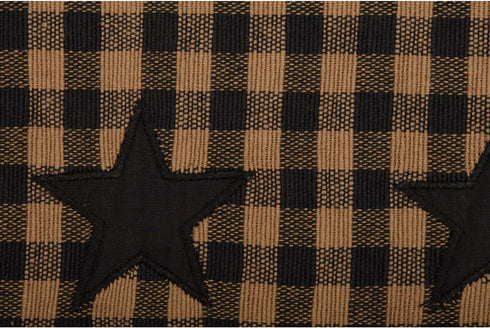 VHC Brands, Black Star, Cotton, 13x36, Woven Quilted Runner, Black...