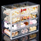 Desk Storage Organizer with 12 Mini Drawers, FODIENS Clear Desktop Craft Drawer Cabinet, Stackable Storage Box Caddy for Makeup Jewelry Office Cra...