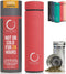 Pure Zen Tea Thermos with Infuser for Hot and Cold Infusions - Stainless Steel - Tea Infuser Bottle - Leakproof Travel Mug with Filter - 15oz - Re...