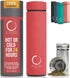 Pure Zen Tea Thermos with Infuser for Hot and Cold Infusions - Stainless Steel - Tea Infuser Bottle - Leakproof Travel Mug with Filter - 15oz - Re...