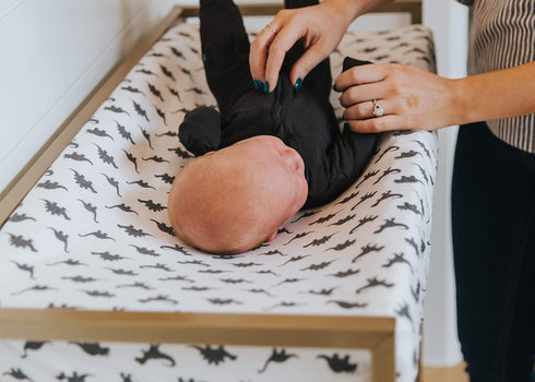 Premium Knit Changing Pad Cover by Copper Pearl: Soft, Stylish, and Universal Fit for All Standard Diaper Changing Pads, Trendy Design Changing Pa...