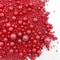 Weraru Edible Red Pearl Sugar Sprinkles Candy Mixing Size Baking Edible Cake Decorations Cupcake Toppers Cookie Decorating Celebrations Wedding Sh...