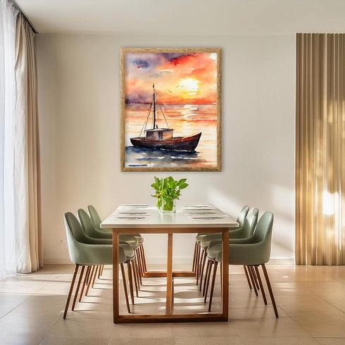 Posterizer 1 pcs- sea and beach themed oil painting style print 11-Landscape & Nature Art-Floral Botanical Art- Decor for Home & Office- unframed ...