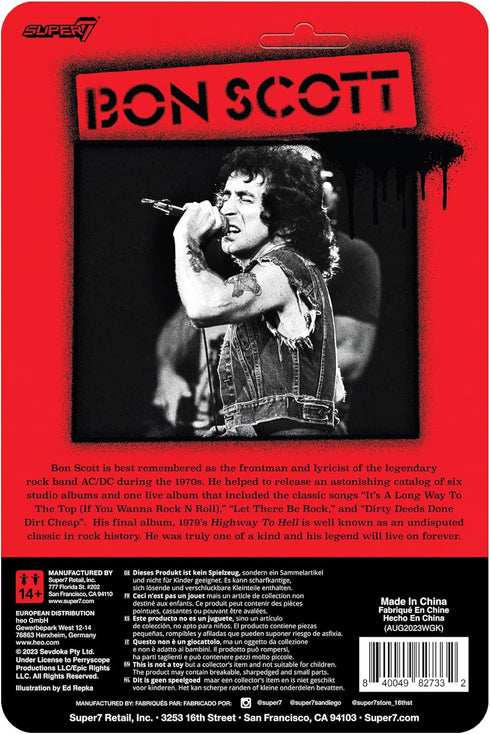 Super7 Bon Scott - 3.75" Bon Scott Action Figure with Accessory Classic Rock Collectibles and Retro Toys...