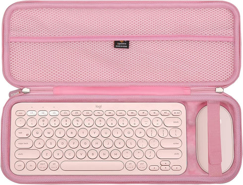 Aproca Pink Hard Travel Storage Case, for Logitech K380 Multi-Device Bluetooth Keyboard and Logitech Pebble M350 / i345 Mouse...