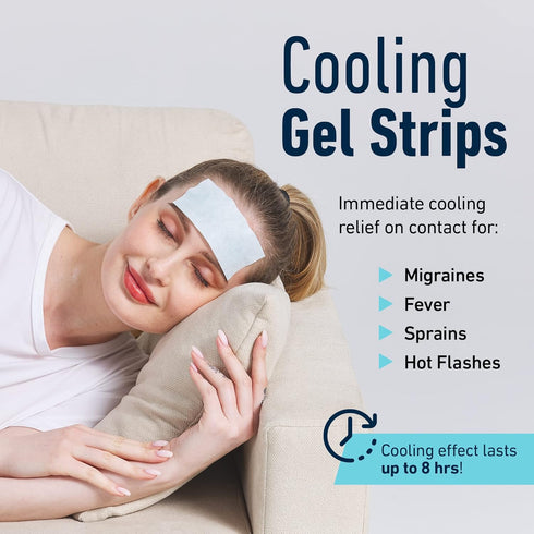 AllSett Health 20 Pack - Cooling Patches for Fever, Natural Headache and Migraine Relief, Soft Gel Sheets, Fever Patch for Kids, Tension/Sinus, He...