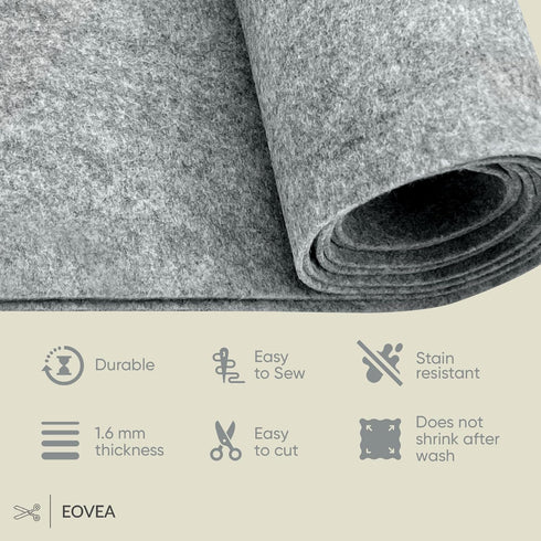 Acrylic Felt Fabric by The Yard - 72" Inch Wide -1.6mm Thick Felt Fabric | Non-Stiff Soft Craft Felt Supplies for DIY Arts & Crafts, Sewing, Patch...