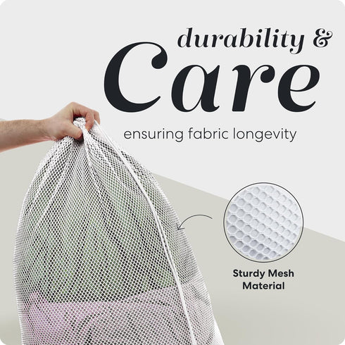 Mesh XL Laundry Bags - Pack of 2 - Large 24" x 36" - Durable, Machine Washable with Secure Drawstring Closure - Perfect for College Dorms, Laundro...