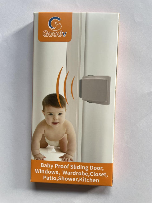 Goodv Child Proof Window Sliding Door Lock 2 Grey Packs (Suit for Working Space Over 0.42in and Under 1.18in) Security Your Baby Safe and Protect ...