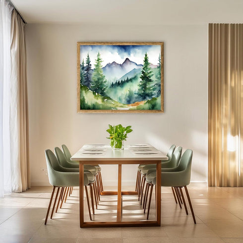 Posterizer 1 pcs- mountains and trees beautiful landscape nature 5-Landscape & Nature Art-Floral Botanical Art- Decor for Home & Office- unframed ...