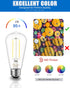 MASTERY MART E26 Led Bulb 60 Watt Equivalent, 5.5W Clear Edison Bulbs, Daylight White 4000k, CRI 90+, 500 Lumen, Vintage ST58 led Light Bulb for H...