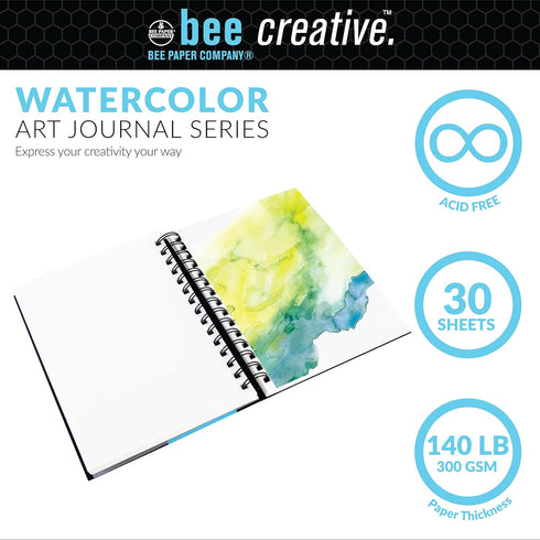 Bee Paper - 5.5"x 8" Bee Creative Watercolor Journal...