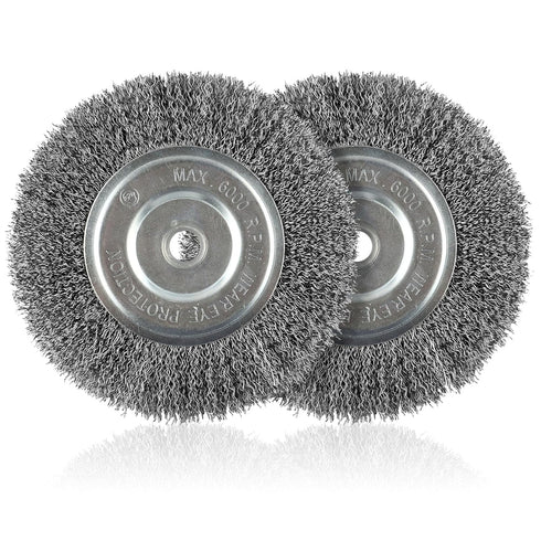 6-Inch Wire Wheel for Bench Grinder, 0.012 Carbon Steel, Bench Grinder Wire Wheel with 1/2" & 5/8" Arbor Hole...