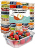 Food Storage Containers Rectangular with Lids 16oz Freezer Deli Cups BPA-Free Leakproof Clear Takeout Container Meal Prep Microwavable, Airtight L...