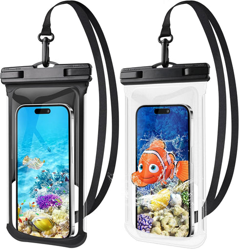 2 Pack Waterproof Phone Pouch, Waterproof Phone Case for iPhone15/14/13/12/11 Pro Max Plus Samsung, IPX8 3D Design Cellphone Dry Bag Beach Cruise ...