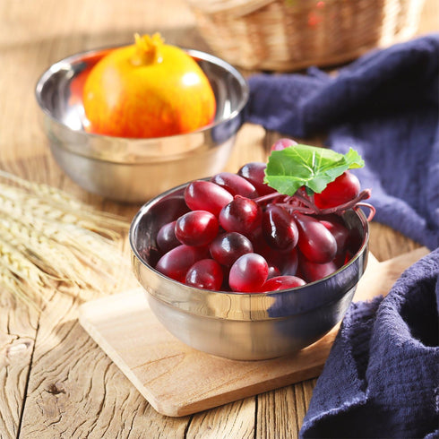 SATINIOR 6 Pack Stainless Steel Bowls for Kids and Adults Stainless Steel Cereal Bowls Double-walled Insulated Bowl Metal Snack Bowl(13 oz)...