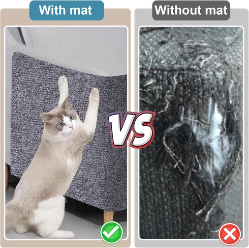Mity rain 4PCS Cat Scratch Furniture Protector Mats 23.6“X11.8”Trimmable Self-Adhesive Cat Scratch Pads with 8PCS Furniture Nails Cat Couch Protec...