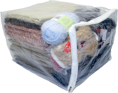 X-Large (15" x 18" x 12") Heavy Duty Vinyl Zippered Storage Bags (Clear) for Sweaters, Blankets, Comforters, Bedding Sets (14 Gallon) 5-Pack...