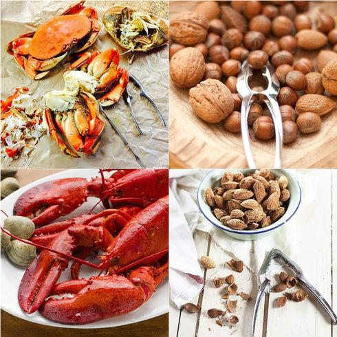3Pcs Crab Crackers Seafood Tools Stainless Steel Nut Cracker Set for Shellfish, Crab Shells and Nuts Cracking with Storage Bag...