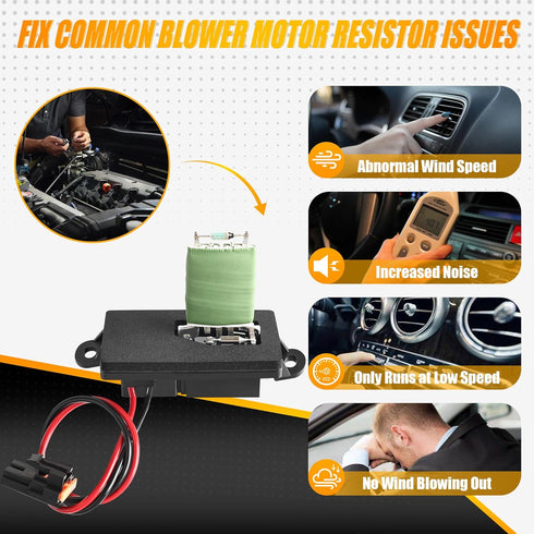 89019089 HVAC Blower Motor Fan Resistor Compatible with 1999-2006 Chevy Silverado GMC Sierra 1500 2500 3500, 2000-2002 GMC Yukon (2 Holes Mounting...