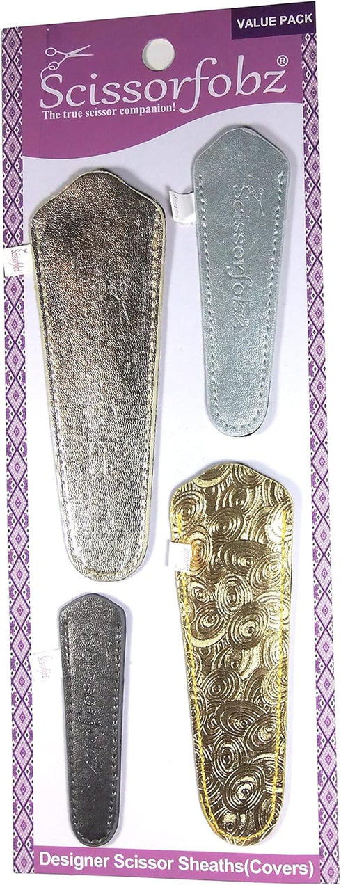 SCISSORFOBZ Designer Scissors Sheaths Protective Covers- 4 pcs Assorted Sizes Value Pack- Assorted Collection - #SAST014...