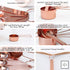 Copper Measuring Cups and Spoons Set – 8-Piece Stackable Stainless Steel Metal Measuring Utensils – Stylish and Sturdy Rose Gold Kitchen Accessori...