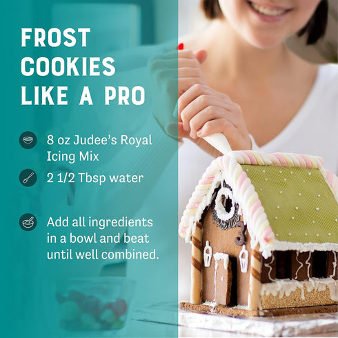 Judee's Royal Icing Mix 8 oz - Frost Cookies Like a Professional - Great for Decorating and Baking - Just Add Water - Non-GMO, Gluten-Free and Nut...